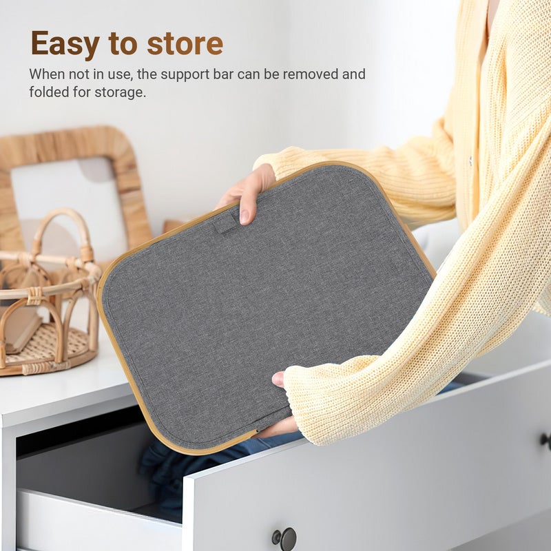 Panier à linge gris, 57 x 37 x 75 cm, avec couvercle et poignées - 8