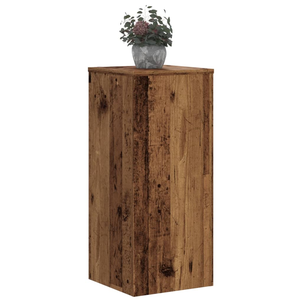Supports pour plantes 2 pièces bois vieilli en panneau de bois - 8