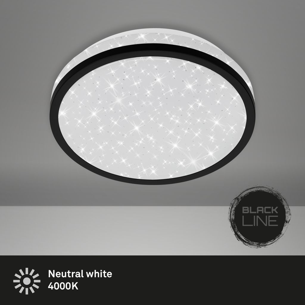 Plafonnier LED BRILONER LEUCHTEN NIGRA, 10 W, 900 lm, IP20, noir, plastique, Ø 21,7 cm - 2