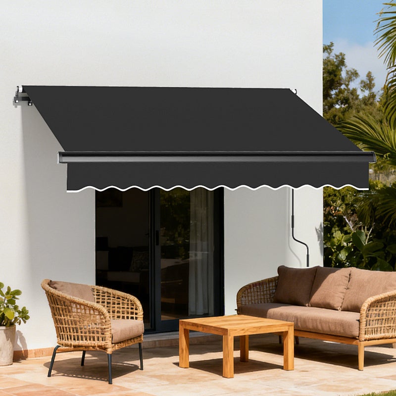 Store Banne Store électrique rétractable 3x2 m Motorisé à télécommande toile polyester Anthracite avec Protection Solaire - 8