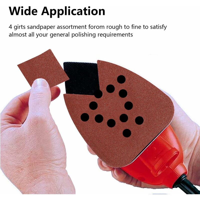 40 feuilles abrasives pour souris pour ponceuse Black and Decker Detail Palm Sander Tous les grades 40 Mixed Grit Pack 40 60 80 120 Grits 12 Holes - 4