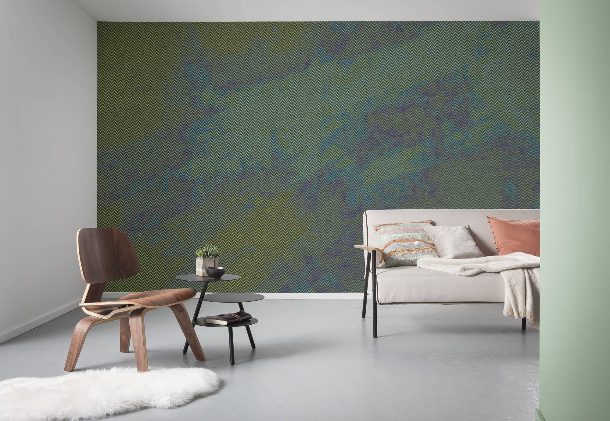 Fototapeta artystyczny żółtym,niebieskimIfioletowym - 400 x 250 cm - SANDERS &amp; SANDERS