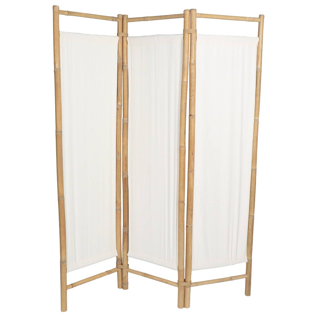 Homestyle4u Paravent Interieur Hauteur 200 cm du Bambou en Brun Clair 4 Panneaux séparateur de pièce décoratif