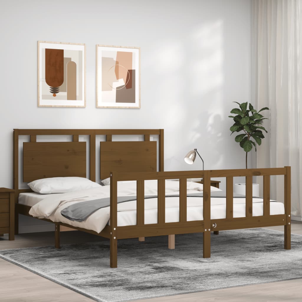 Tête De Lit En Pin Massif Marron Miel - 146x100 Cm, Style Rustique Et élégant Pour Chambre - 8