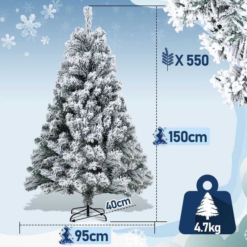 Albero Di Natale Bianco COSTWAY 180 Cm – Rami In PVC, Base In Metallo, Per Interno/esterno