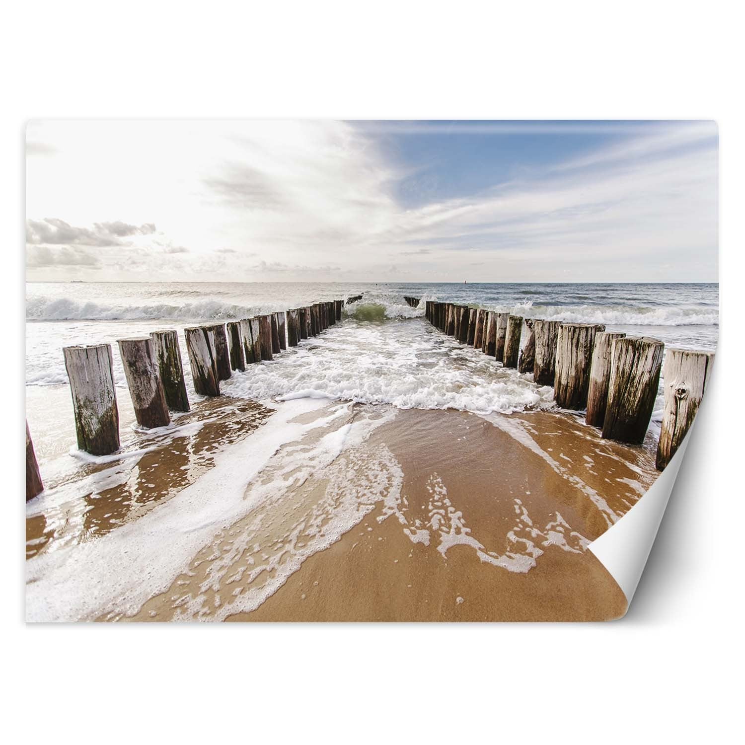 Fototapeta, Falochrony na plaży 350x245