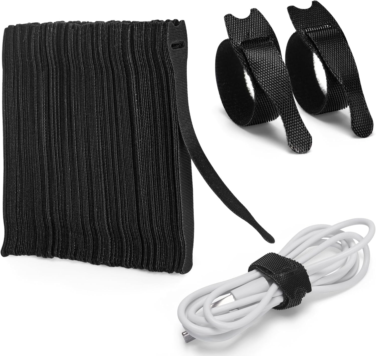 Lot De 100 Attaches Câbles Nylon Noires 370mm - Serre-Câbles Zip Longs Pour Organisation