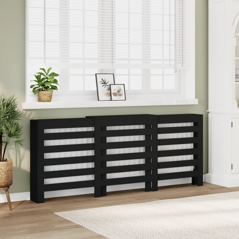 Cache radiateur noir 205x21,5x83,5 cm bois d ingénierie | Leroy Merlin