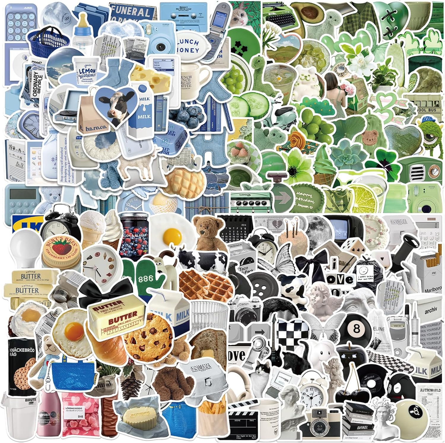 230 sztuk minimalistycznych czarno-białych naklejek, estetyczne naklejki do scrapbookingu, naklejki vintage