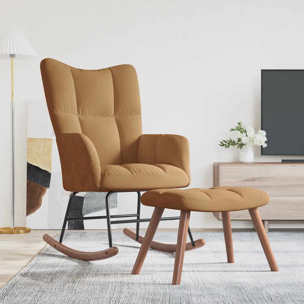 VidaXL Chaise à Bascule Relax Avec Repose-Pied En Velours Bordeaux - Fauteuil De Détente Élégant Et Confortable Pour Salon