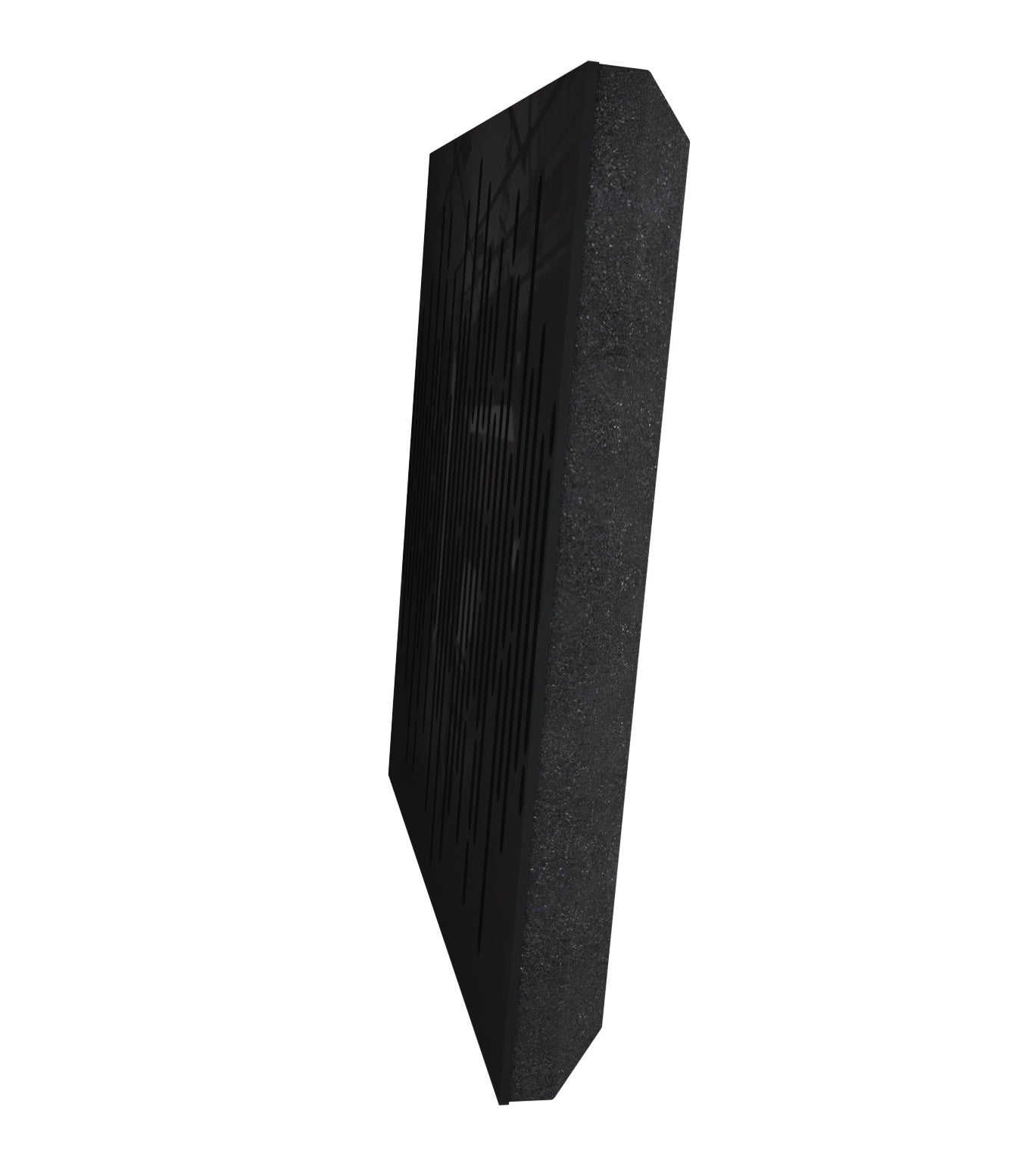 Lot de 4 Panneaux acoustiques insonorisants WAVE 50x50x5 cm - 1 m² surf.totale - Plastique perforé et mousse acoustique - Noir brilliant - 3