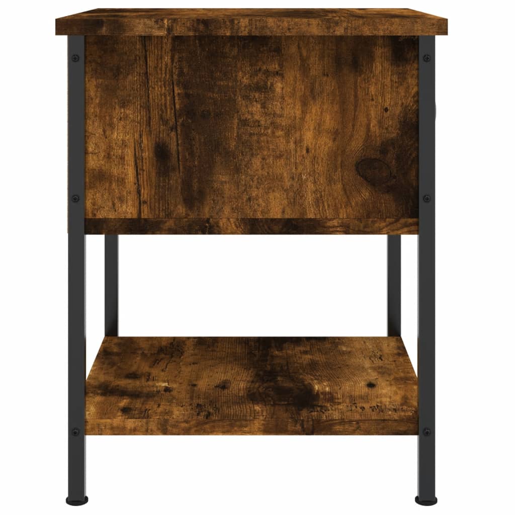 Table de chevet chêne fumé 34x35,5x45 cm bois d'ingénierie - 6