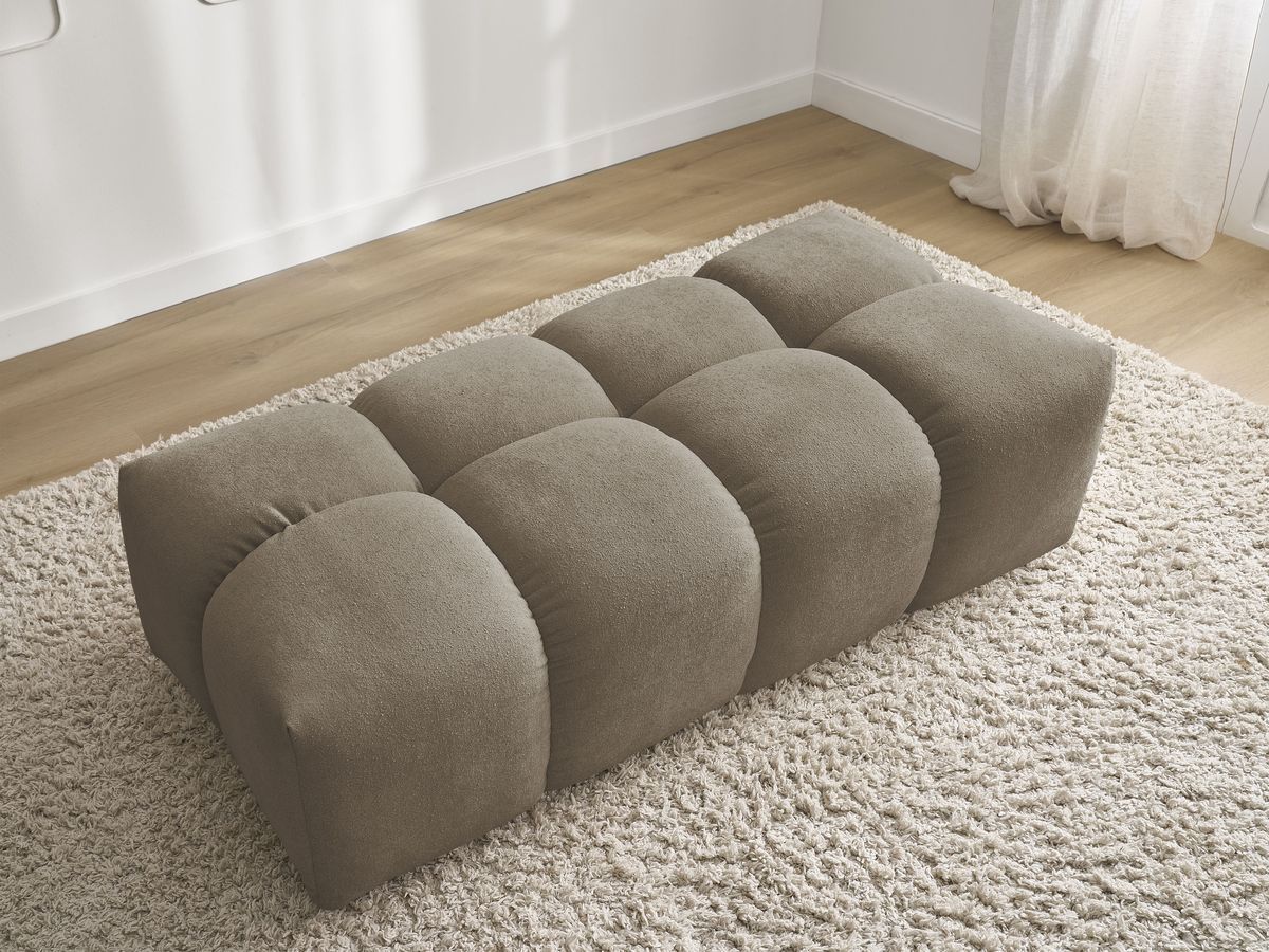 BOBOCHIC Pouf petit EVEREST tissu chiné Taupe - 6