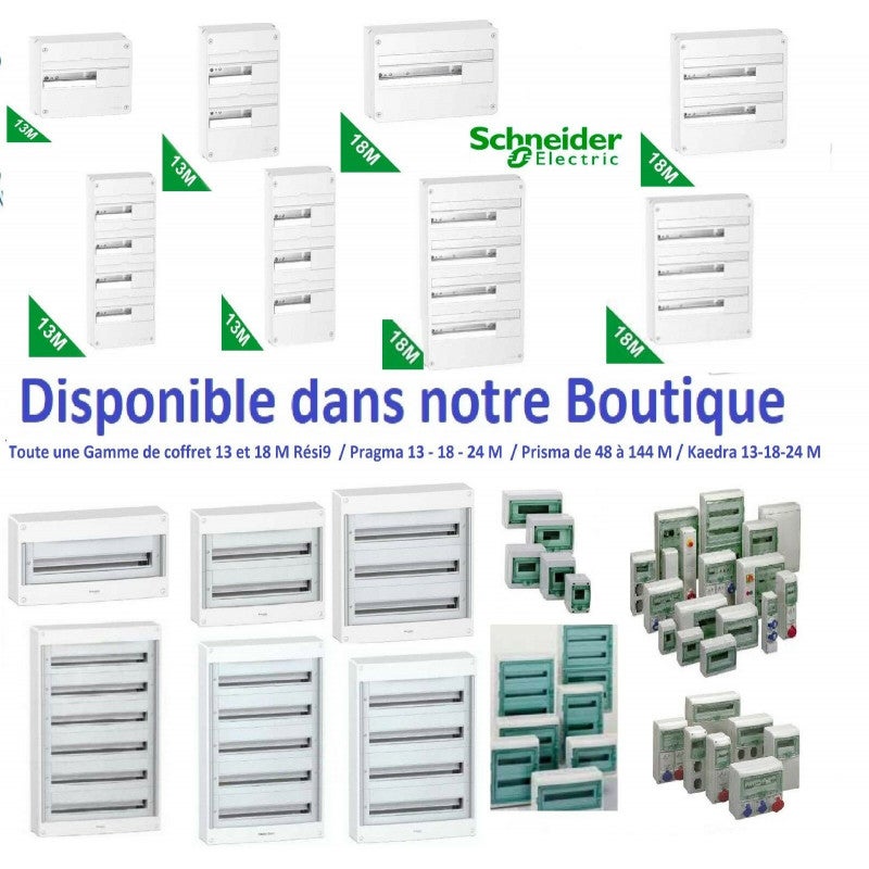 Peigne monobloc SCHNEIDER R9PXH210 1P+N 63A 10 modules avec cache-dents 5 modules Resi9 - 3