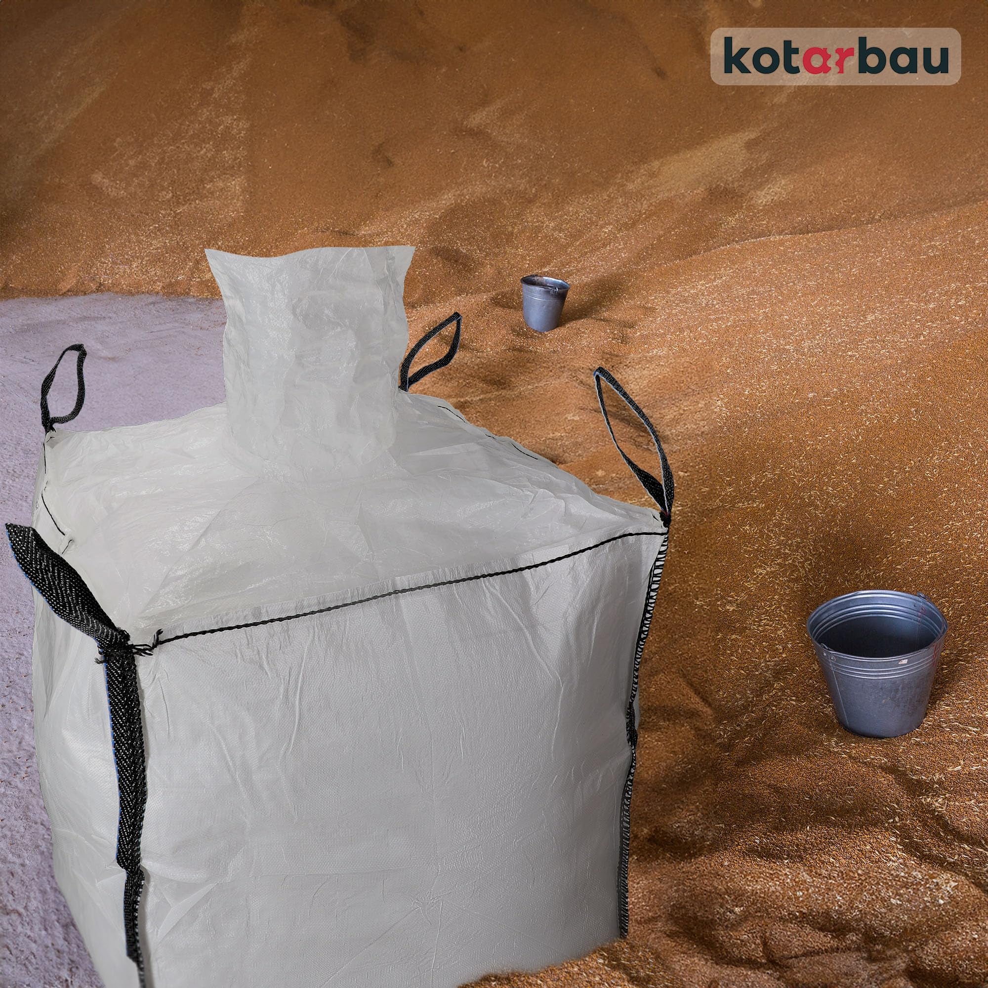 Sac Big Bag Vide, Sac Gravat Chantier 90 x 90 x 90 cm 500 kg avec trémie de vidange - KOTARBAU - 8