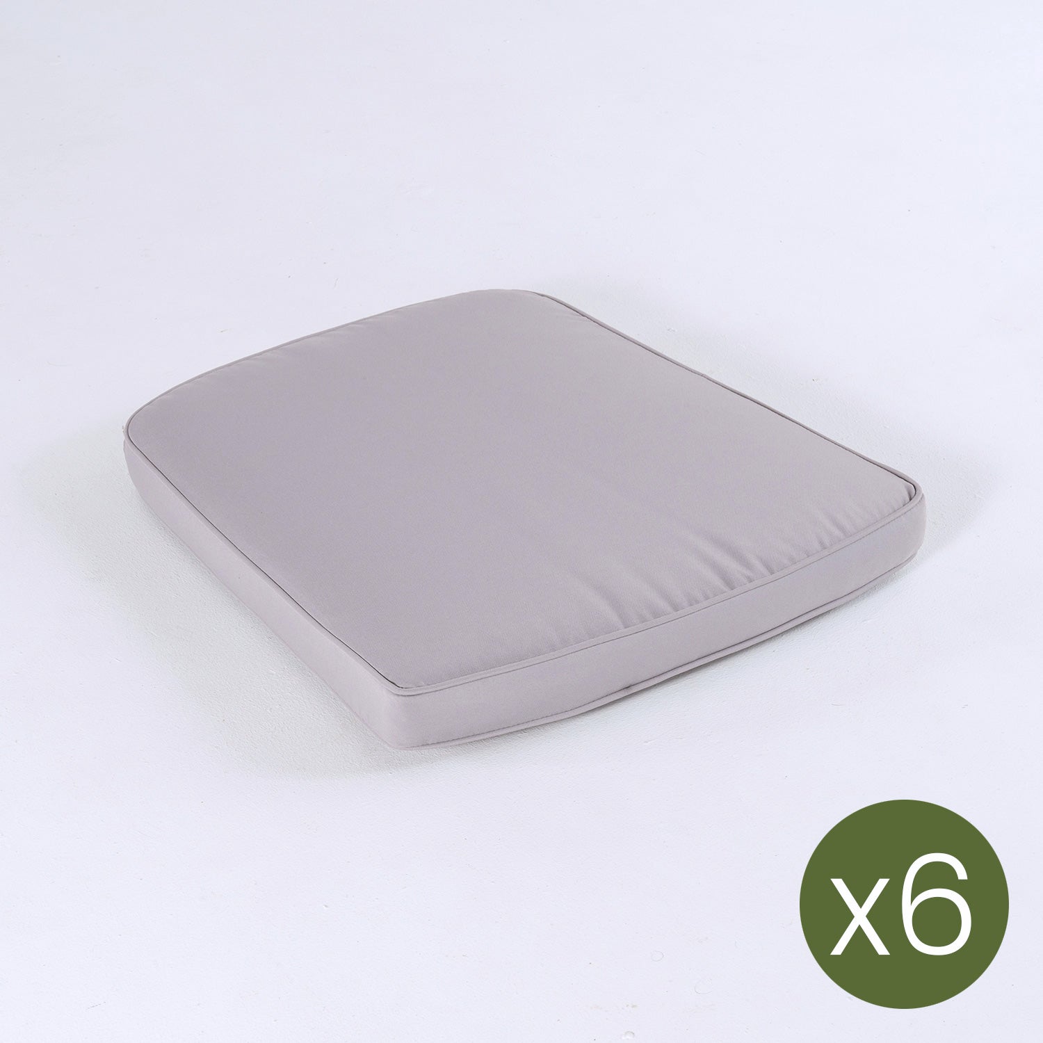 Pack de 6 cojines para sillas de jardín con forma curva color piedra, ajuste ergonómico 45x47 cm - 3