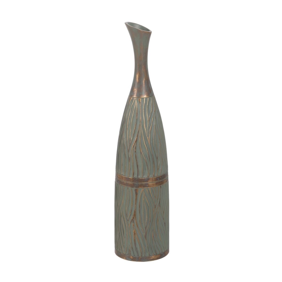 Vase en polyrésine vert et doré H35 cm AMIRA