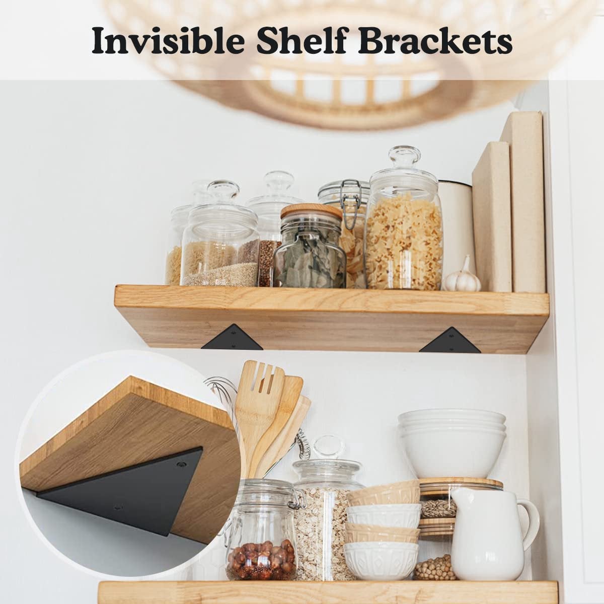 Support d'étagère-support mural-acier-support d'étagère industriel-130*140mm-support d'étagère flottant 4 pièces - 3