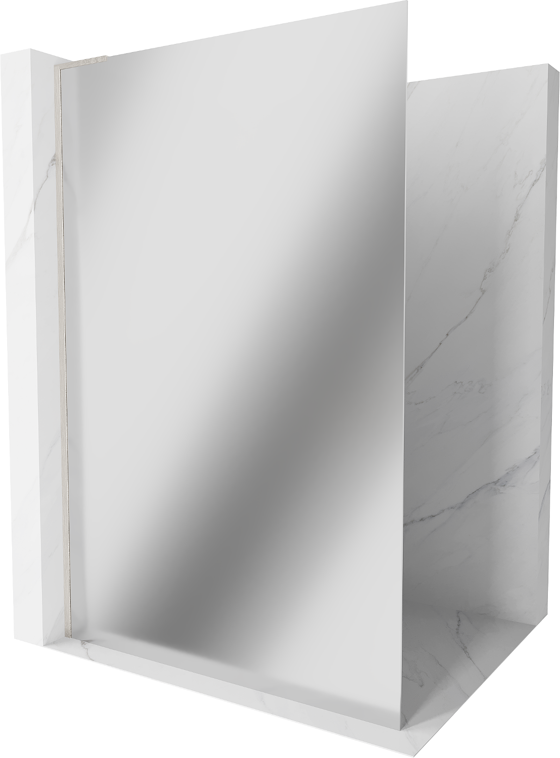 Mexen Kioto L ścianka prysznicowa Walk-in 80 x 200 cm, lustro, nikiel szczotkowany - 800-080-103-97-50