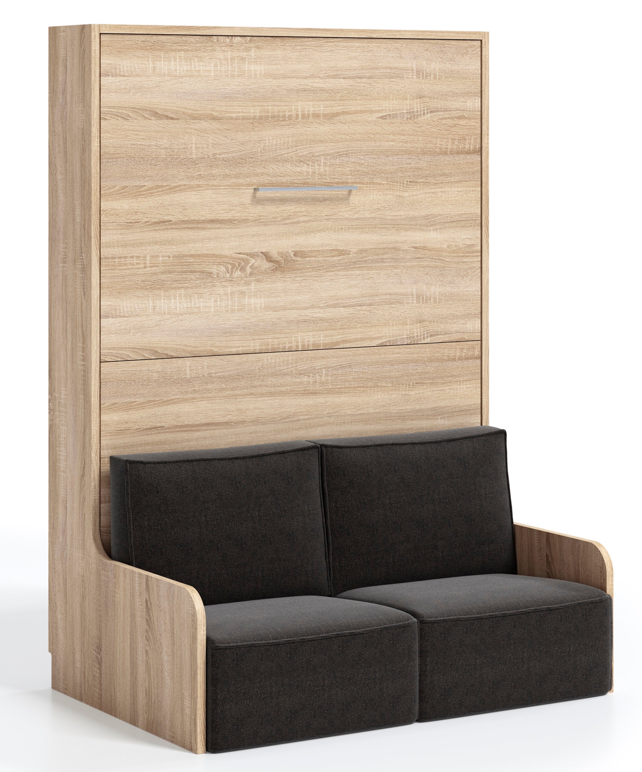 Lit Escamotable Vertical Avec Banquette Kora 140x190-Coffrage Chêne ...