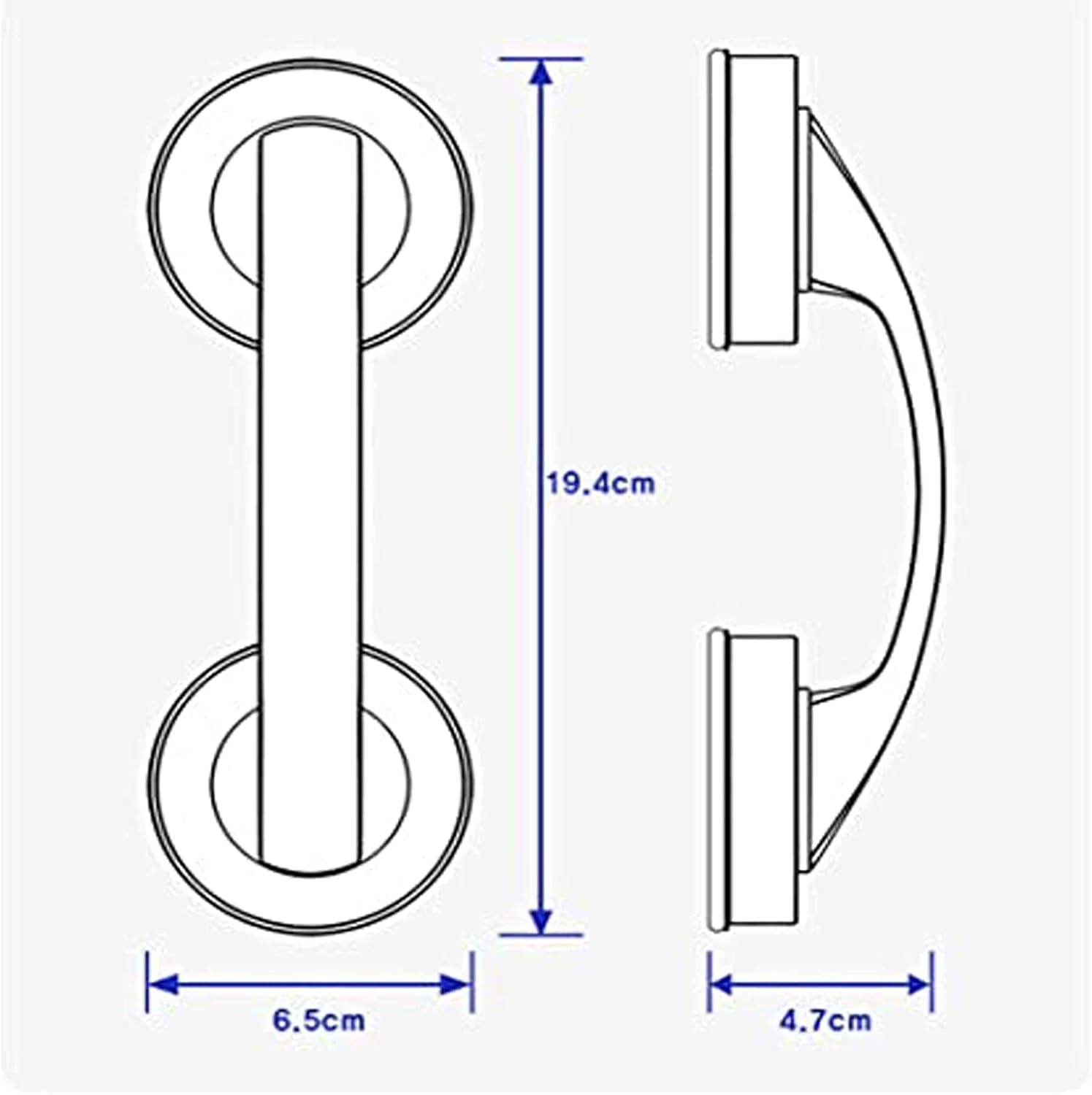 2 Pièces Ventouse Super Forte Poignée, Poignée de Porte à Ventouse Portable, Grandes Poignées de Porte et de Fenêtre en Verre, Adapté pour la Salle - 2