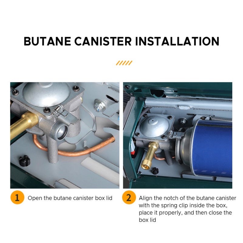 Calentador de gas portátil, apto para uso en exteriores e interiores, para uso en automóviles, pesca en hielo y camping - 4