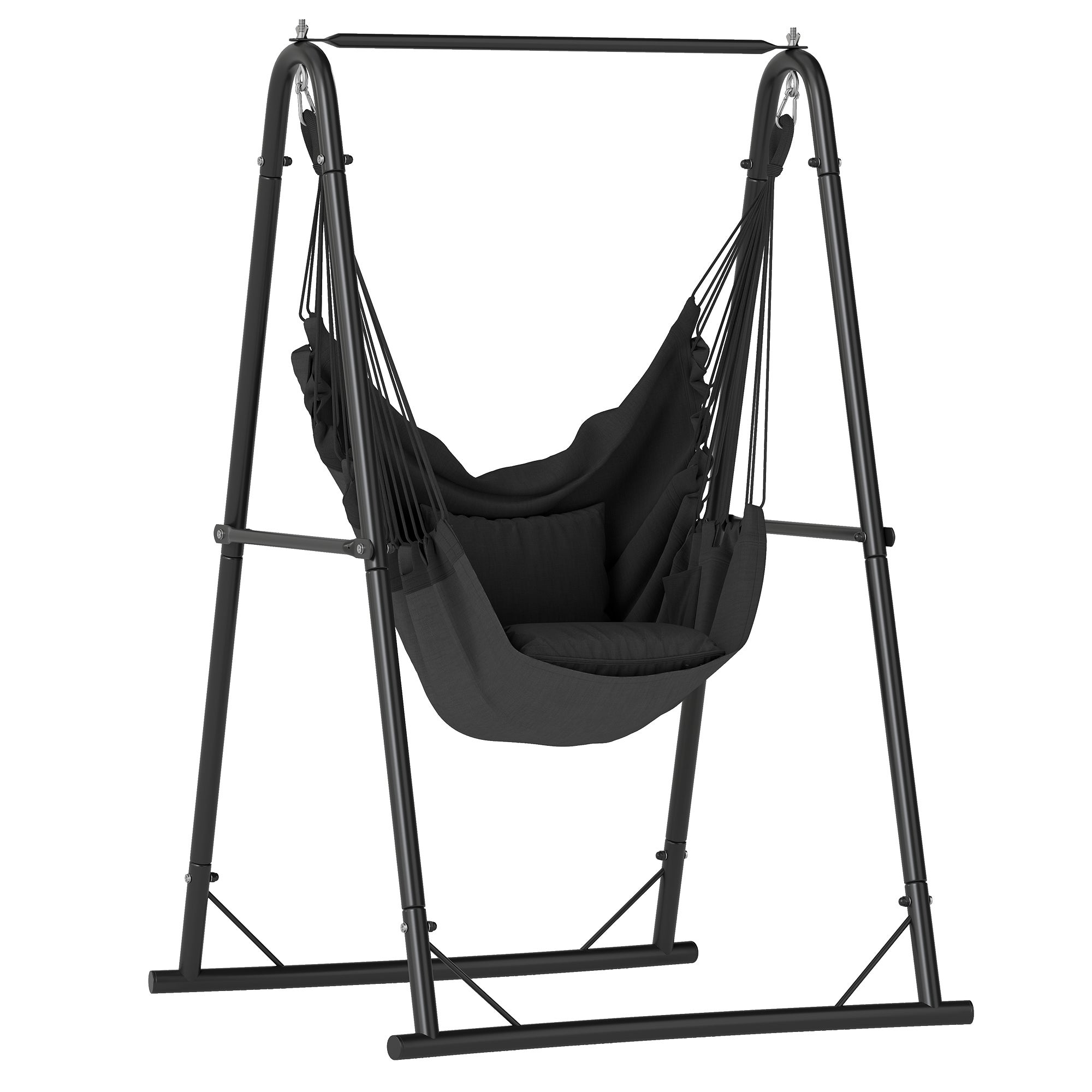 Support Pour Hamac Robuste 150kg - Structure Stable Intérieur & Extérieur - Noir