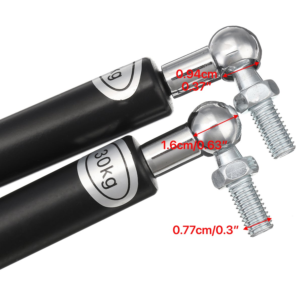 Lot De 2 Vérins à Gaz 200N (45 Lb) 250 Mm - Ressorts à Gaz Universels Pour Hayon, Coffre, RV, Bateau, Camping-Car, Argenté