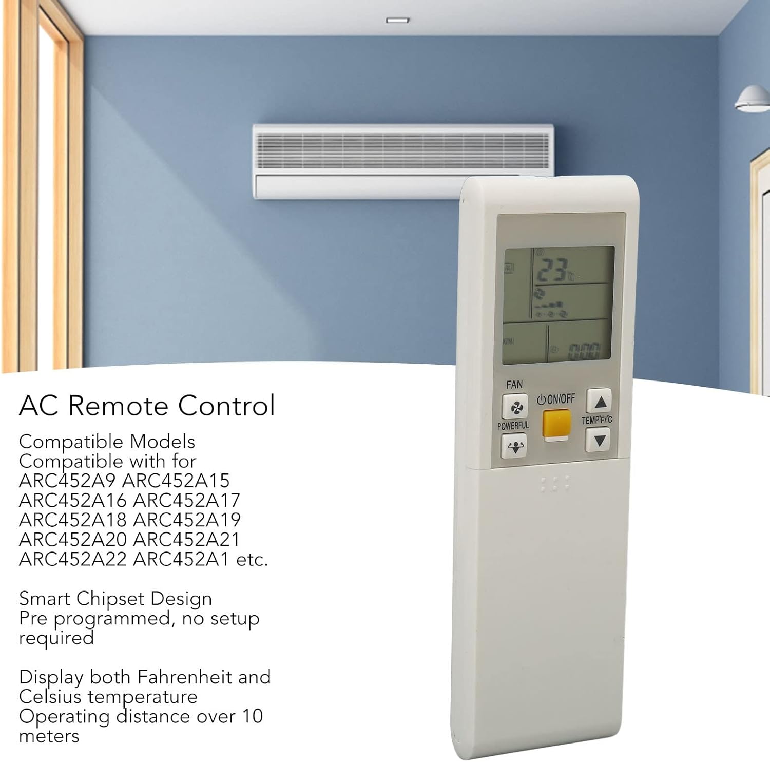 Télécommande Climatiseur Daikin - Remplace ARC452A15, ARC452A16, Etc. - Portée 10m - Préprogrammée