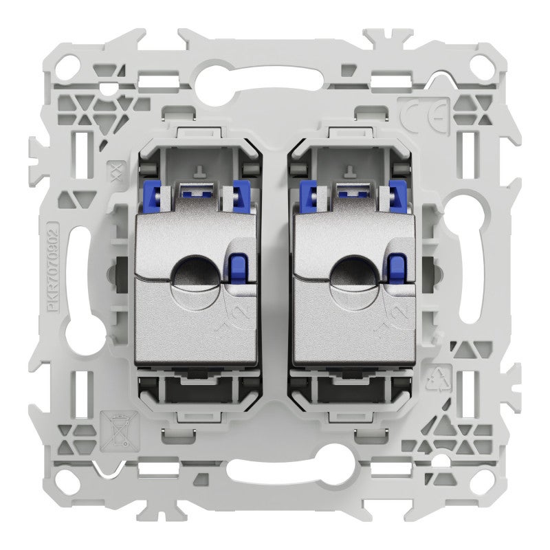 Prise double RJ45 Odace Schneider Electric - Cat.6 - STP - Grade 3TV - Blanc - 5