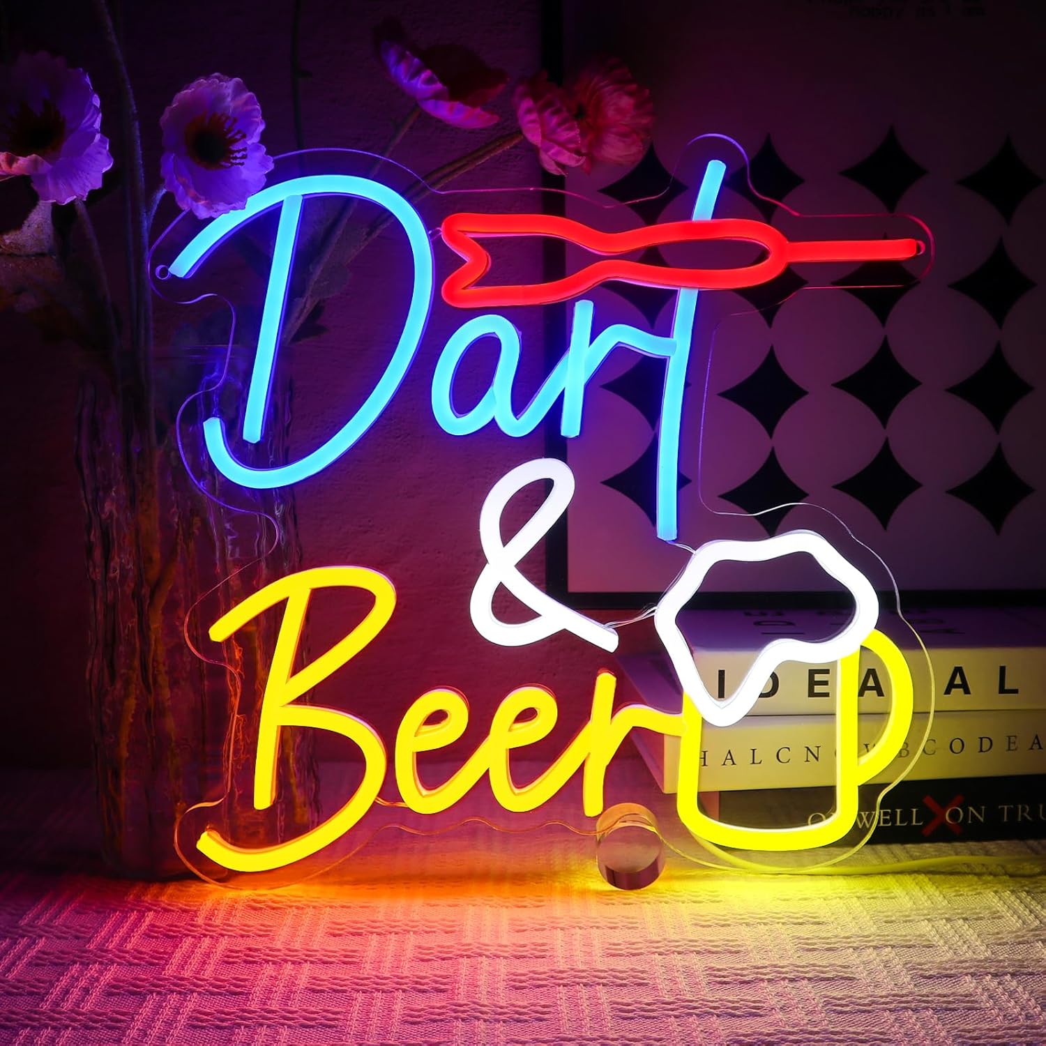 Personalized Your Name Est Year Theme Bar Beer Mug Decoration Dual Color LED Enseigne Lumineuse Neon Sign Blanc et vert 400 x 300mm st6s43 w1 tm wg