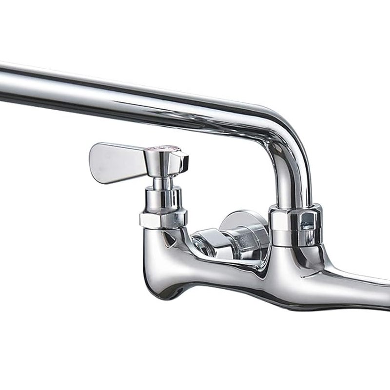 Bateria kuchenna montowana na ścianie z obrotową wylewką o średnicy 12 cali, dwoma uchwytami centralnymi o średnicy 8 cali, bateria zlewozmywakowa ko