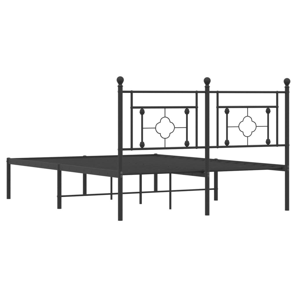 Estructura cama sin colchón con cabecero metal negro 140x200 cm vidaXL - 7