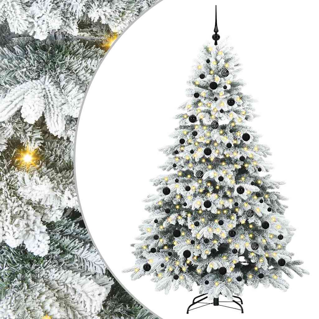 Sztuczna choinka z 300 diodami LED Zielony 210 cm PE i PVC