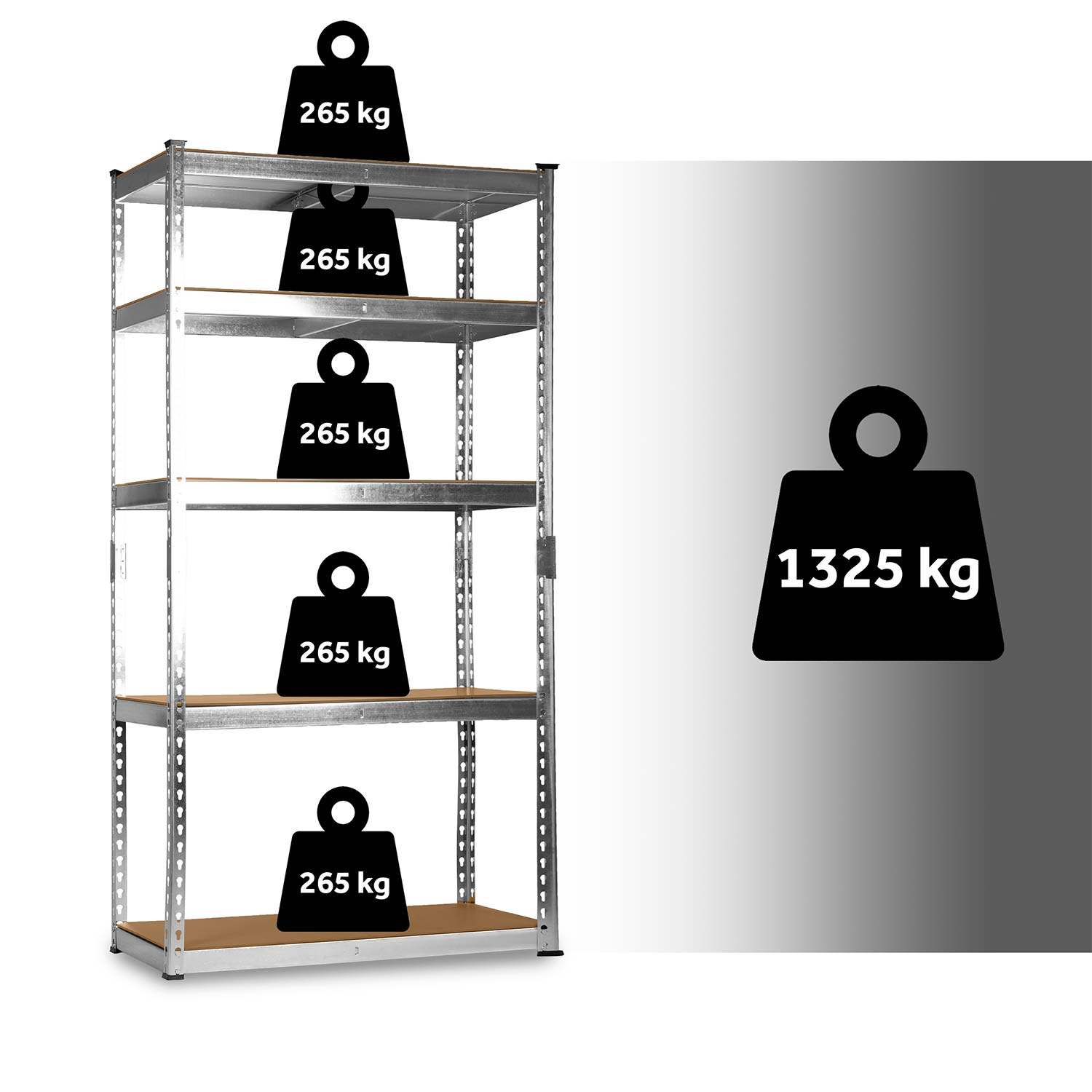 Regał magazynowy 180x90x40 Humberg HR-853 srebrny HD - 4
