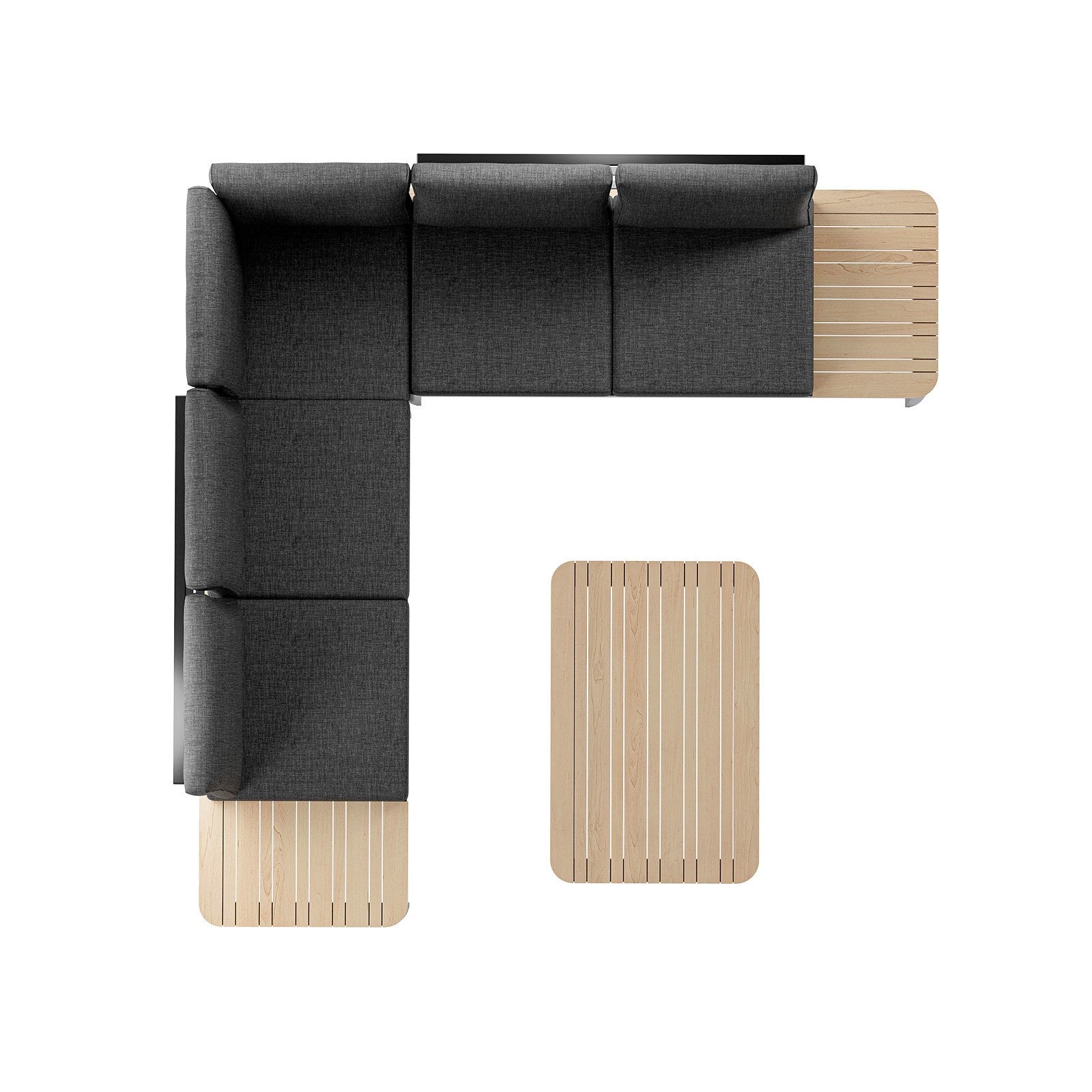 Narożnik ogrodowy aluminiowy BELLANTI Milano Lounge 4-osobowy Dark Grey - 5