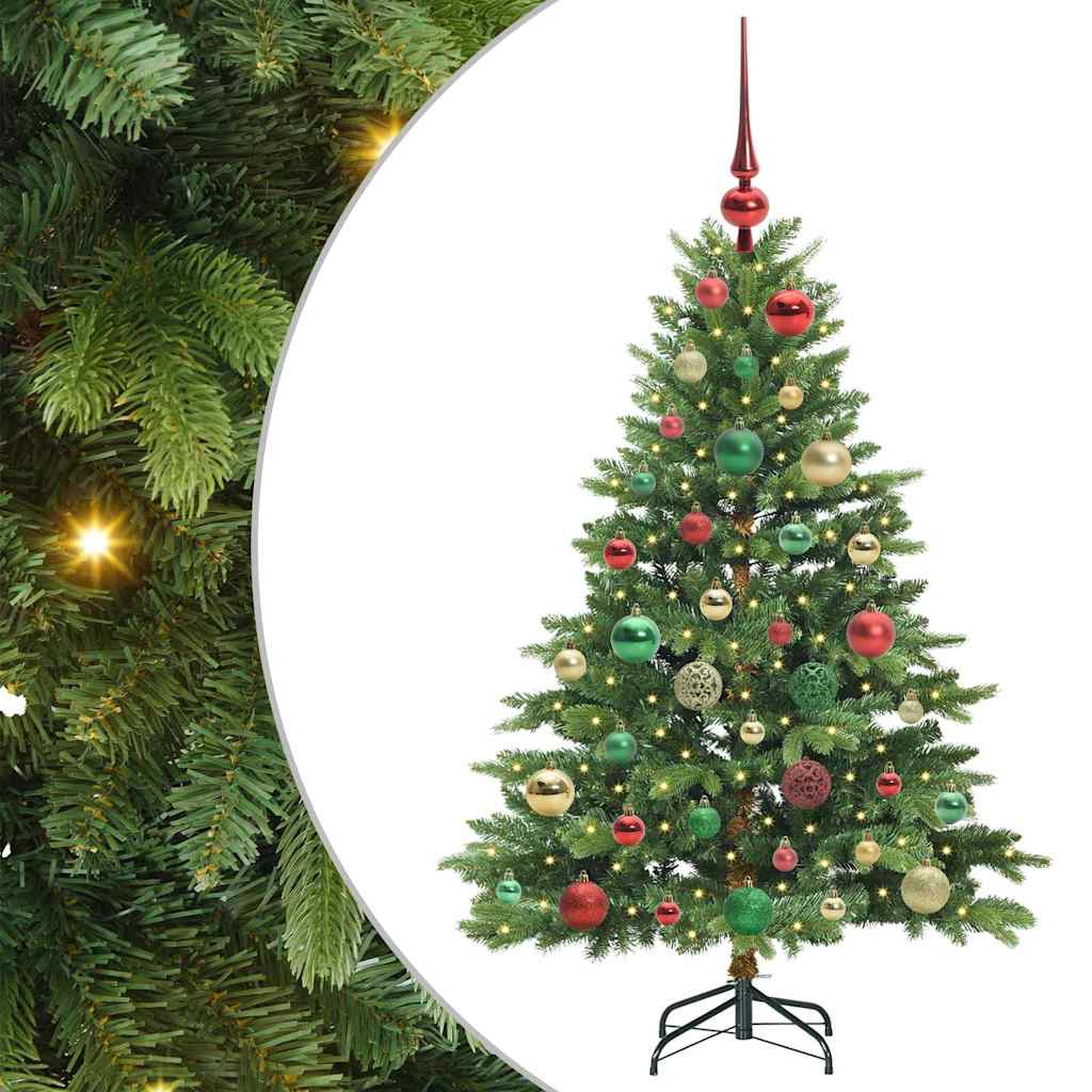 Sztuczna choinka z 150 diodami LED Zielony 120 cm PE i PVC
