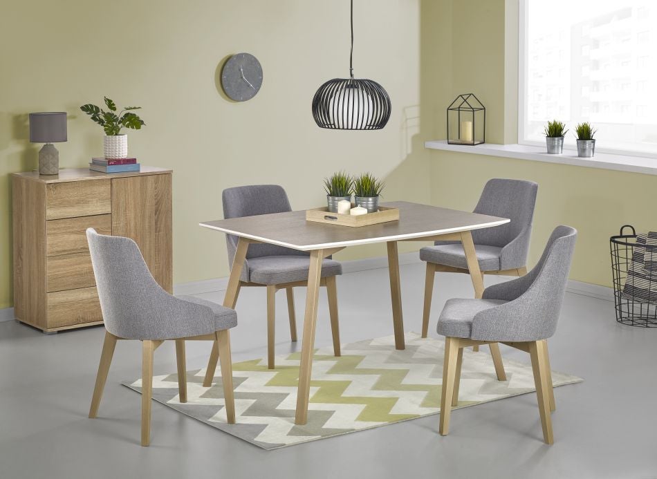 Krzesło tapicerowane TOLEDO szare/białe