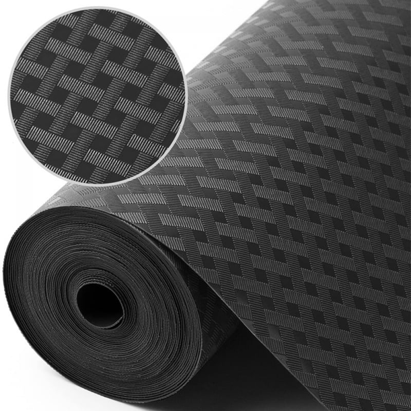 Wkładka do szuflady, nieprzylepna, antypoślizgowa, mata do lodówki, możliwość przycięcia na wymiar (czarna/30 x 150 cm)