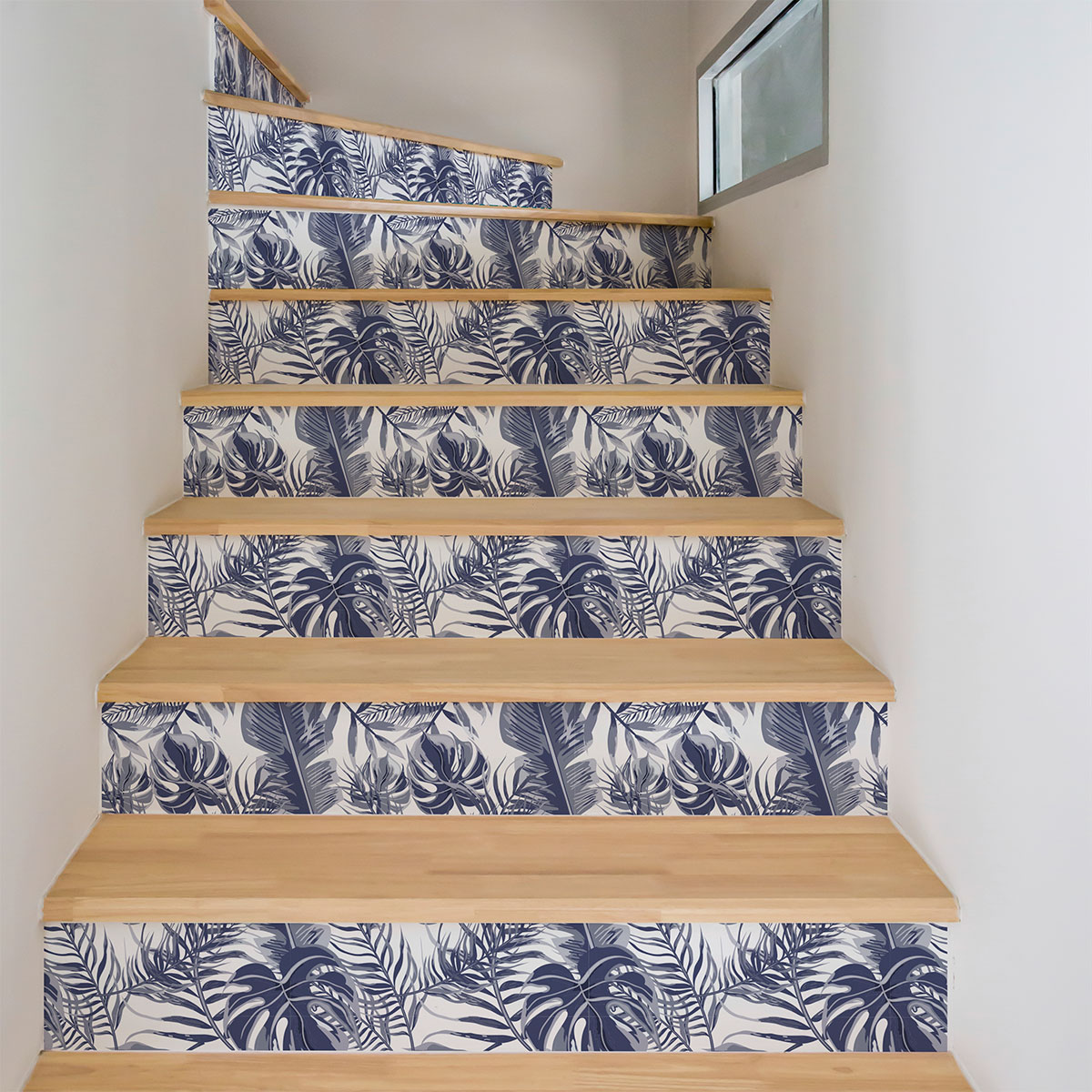 Vinilo escalera tropical puerto varas x 2 - adhesivo de pared - revestimiento sticker mural decorativo - 2tirasde15cmx105cm