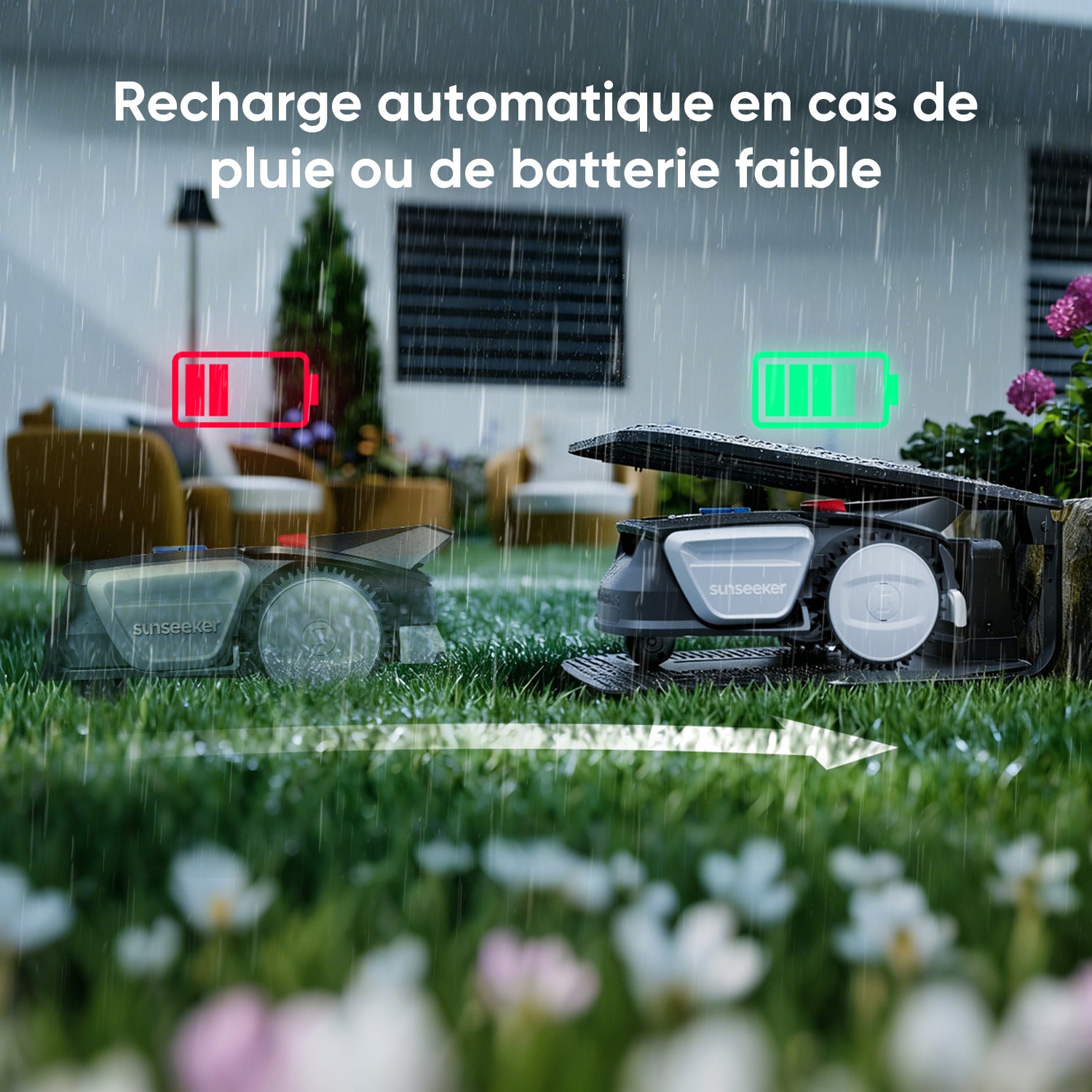 Robot Corta-Relva Sem Fios, 300 M², Com Garagem Gratuita, Vision AI, Evitamento De Obstáculos, Inclinação 27%, Controlo Por App, Sunseeker V1 - 4
