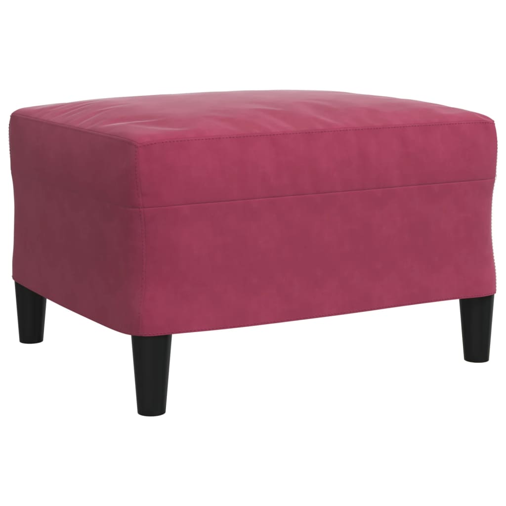 Set di Divani 4 pz con Cuscini e Rinforzi Rosso Vino in Velluto vidaXL - 7