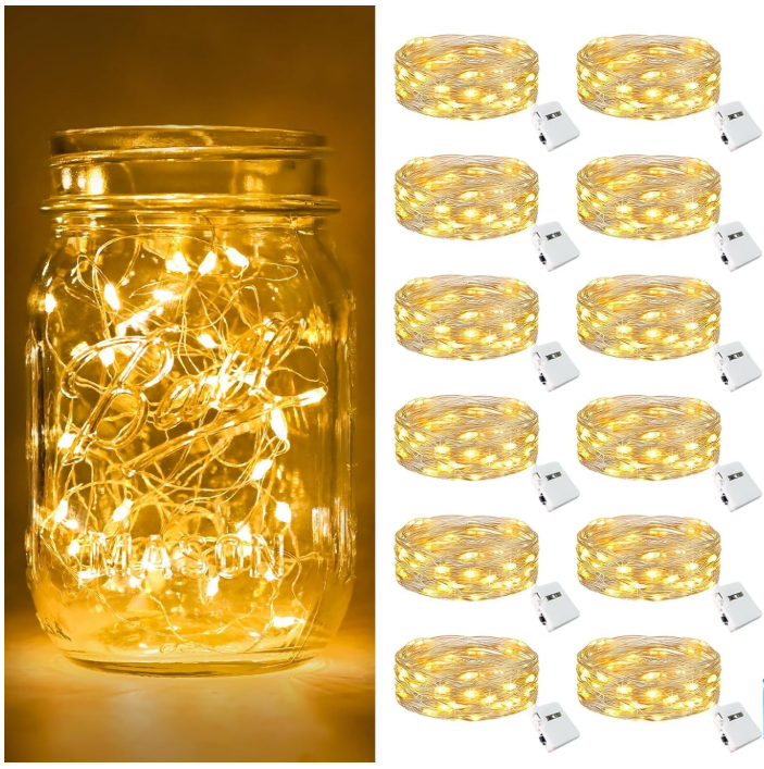 Lot De 6 Mini Guirlandes Lumineuses LED 0,5 M Pour Maison De Poupée | Décoration Noël Miniature, Lutin, Jardin Féerique