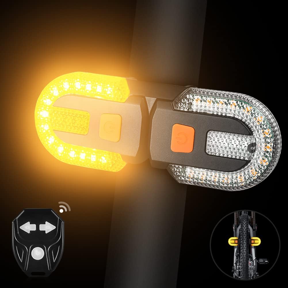 Feu Avant Ou Arrière + Indicateur de direction / Clignotant de vélo Sans Fil / Rechargeable USB