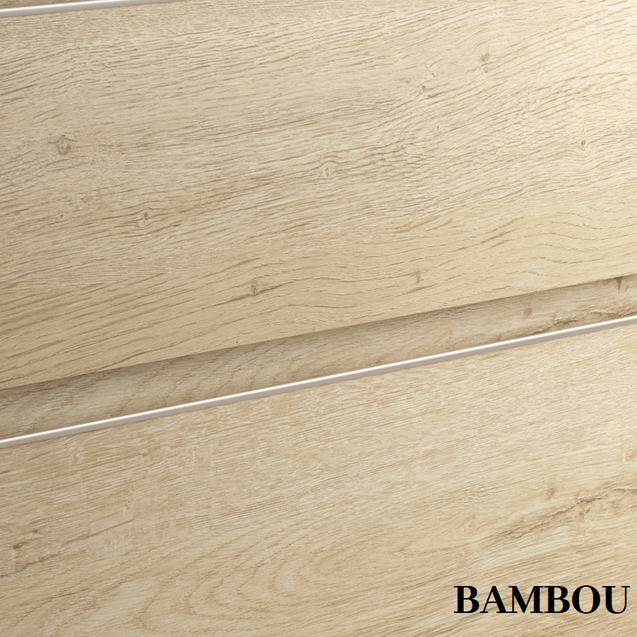 Ensemble meuble de salle de bain 80cm simple vasque + colonne de rangement - BALEA - bambou (chêne clair) - 8