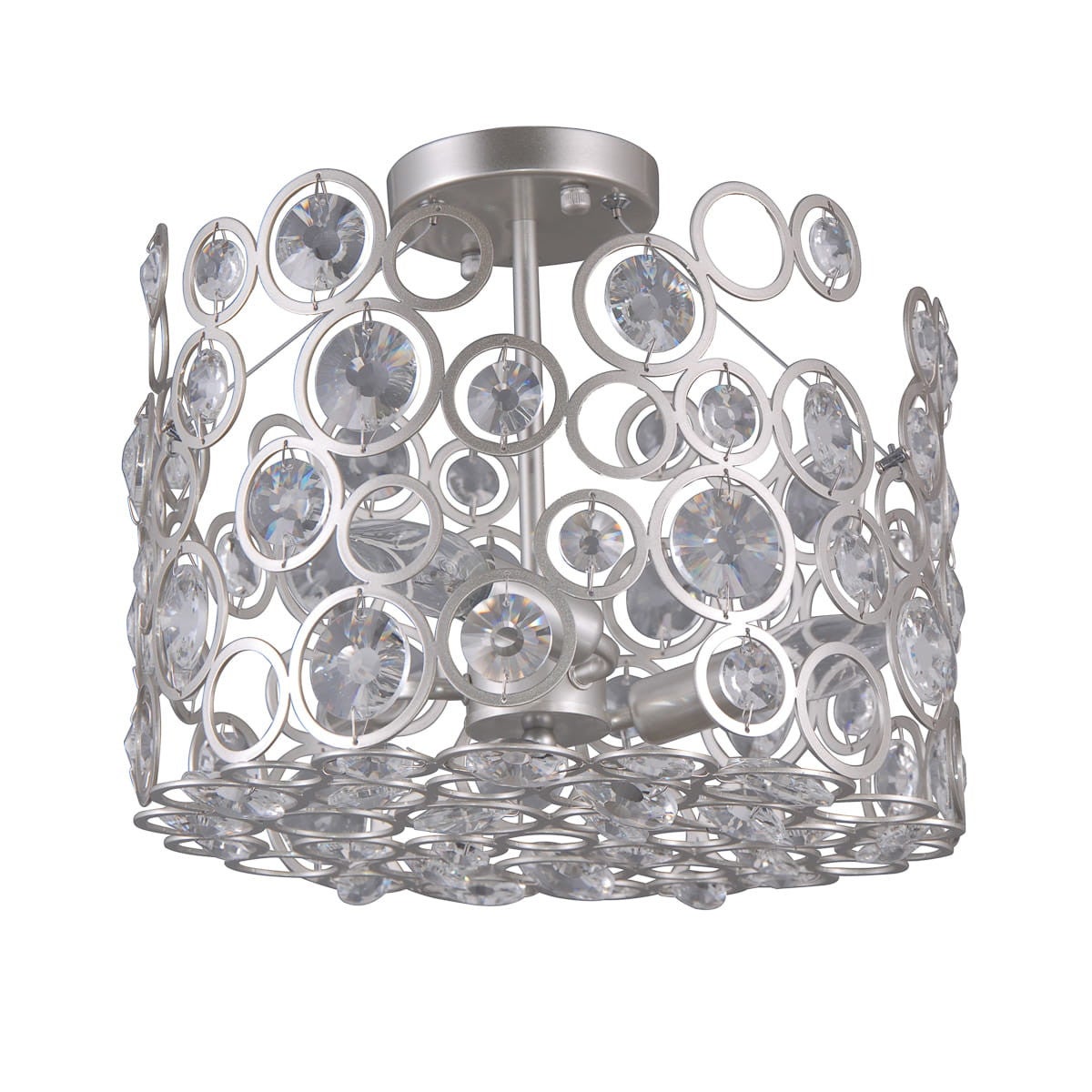 Lampa sufitowa NARDO srebrno-bezbarwny 3xE14x40W kryształ wym:38,5x35x35cm IP20 Italux