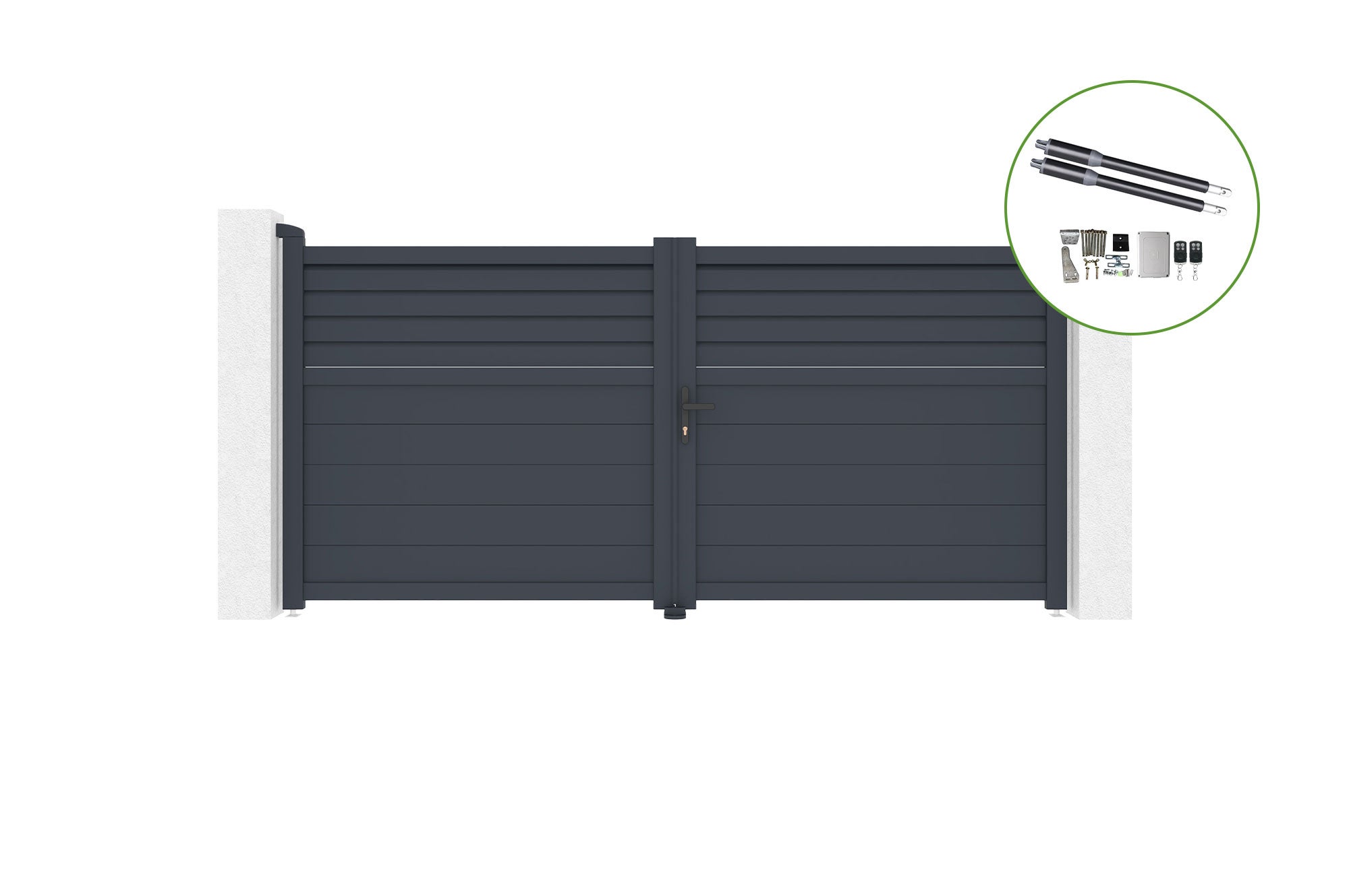 Brama skrzydłowa 3m CARPATIA wys. 140cm aluminiowa + napęd RANGER B150