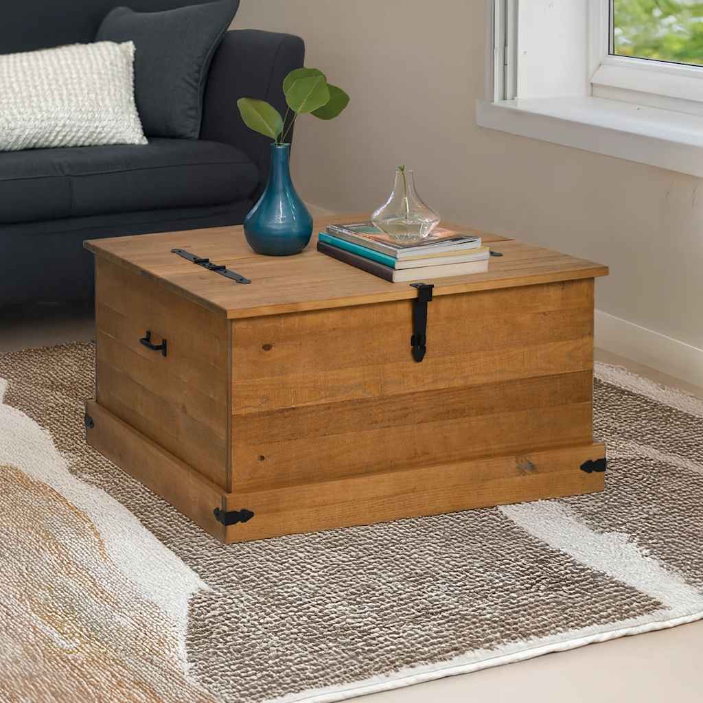 Baúl de almacenaje halden 91x91x47 cm madera maciza de pino