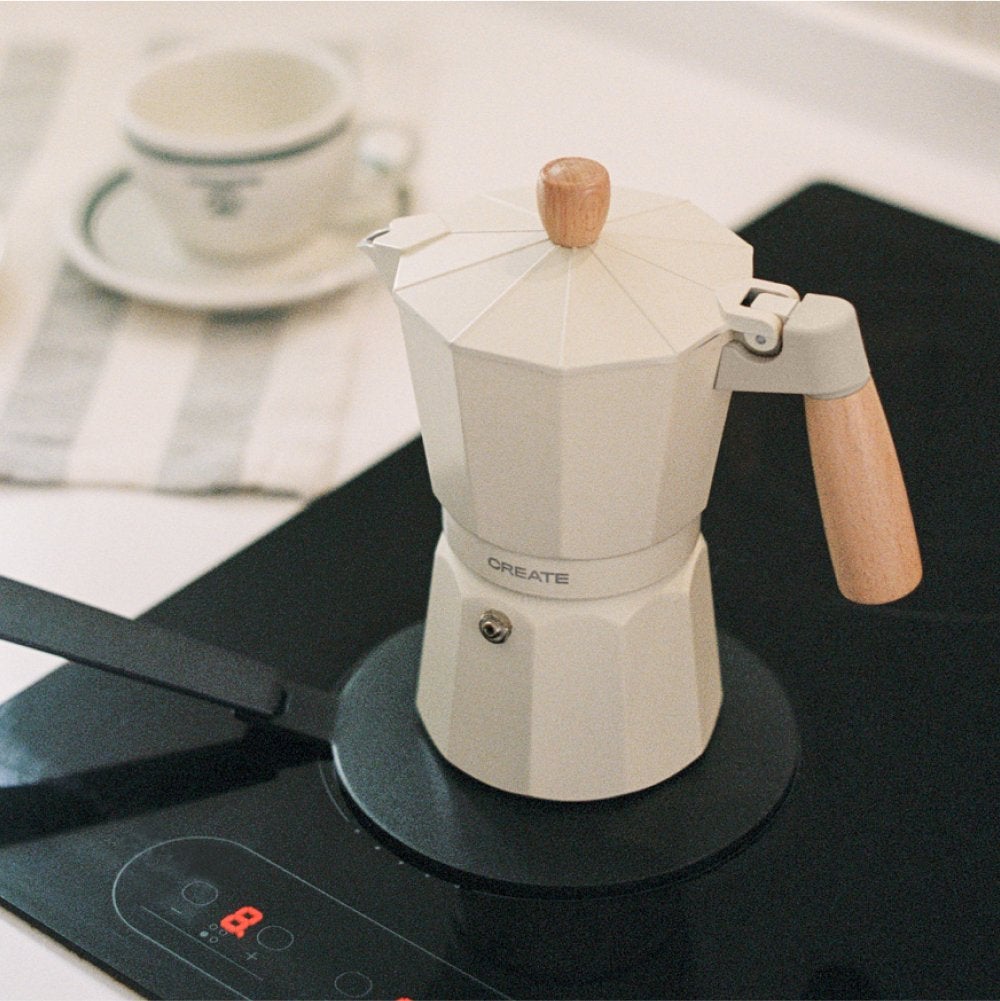 CREATE - THERA MOKA RETRO - Włoska kawiarka - Blanc cassé
