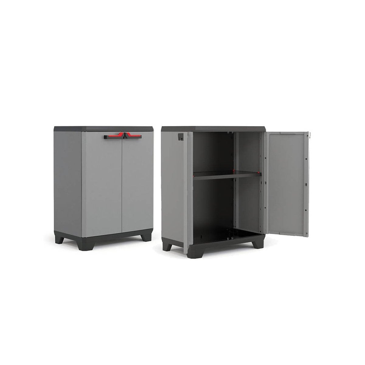 Armoire basse de Rangement Multifonctions Résine Étagères et Pieds 39 x 68 x 90 cm KETER - 7